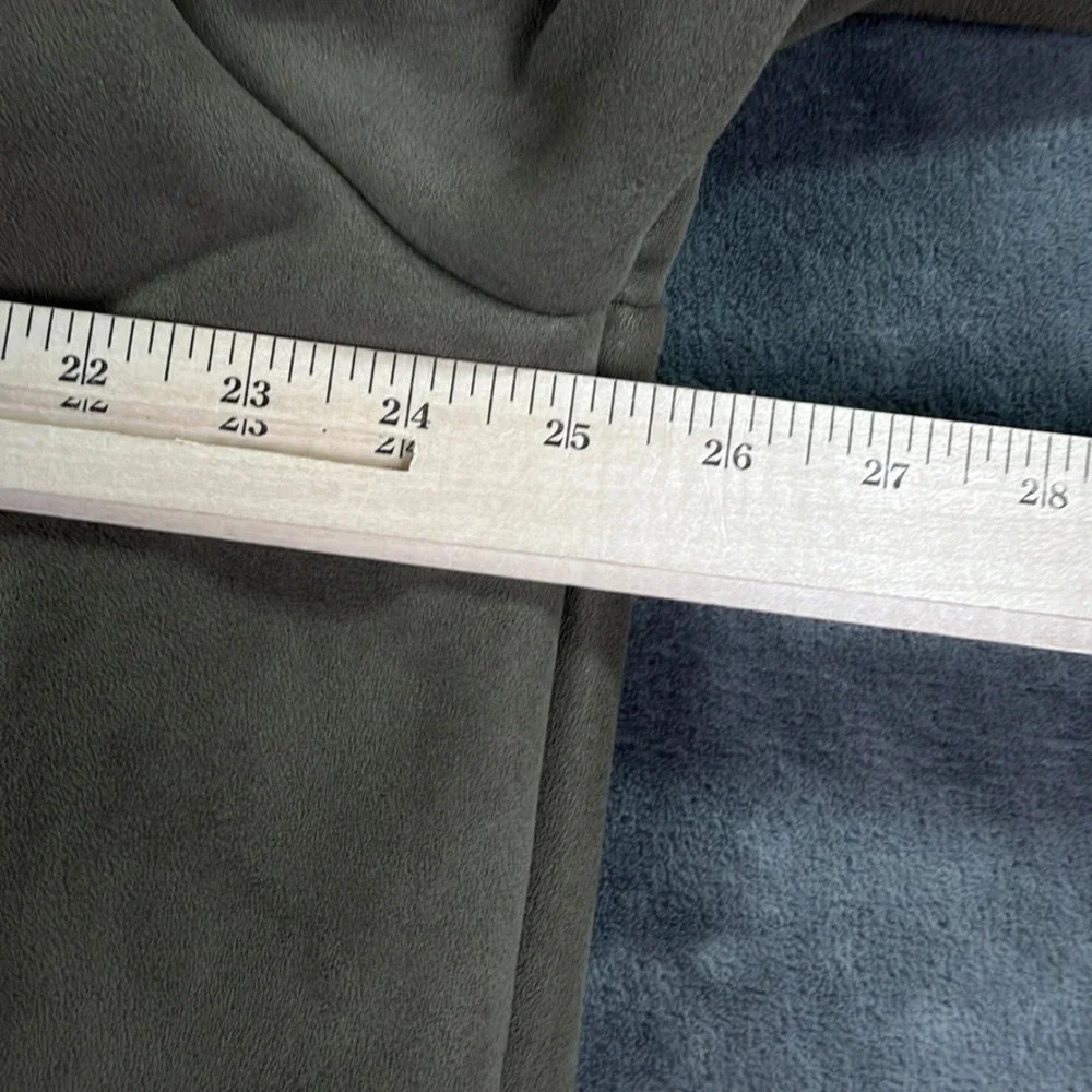 Jones New York Faux Shearling Coat Women XL Greenish Gray Suede Look Winter Coat